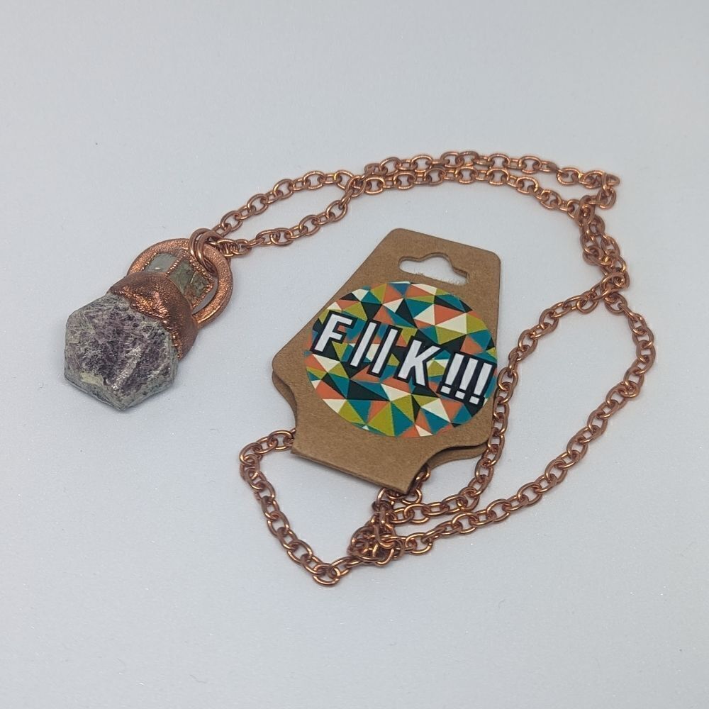 'Dejourliev' Hexagonal Ruby & Pyrite Cube Necklace - Picture 8 of 9